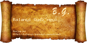 Balanyi Gyöngyi névjegykártya